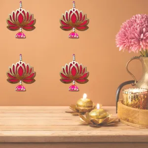 Akaar Decor's Lotus Hanging/Hanging for Home Decor/Floral Wall Hangings for Temple Decor/Diwali Decor,Wedding and All Festival Decor/Showpiece for Home Decor (Pack of 1)