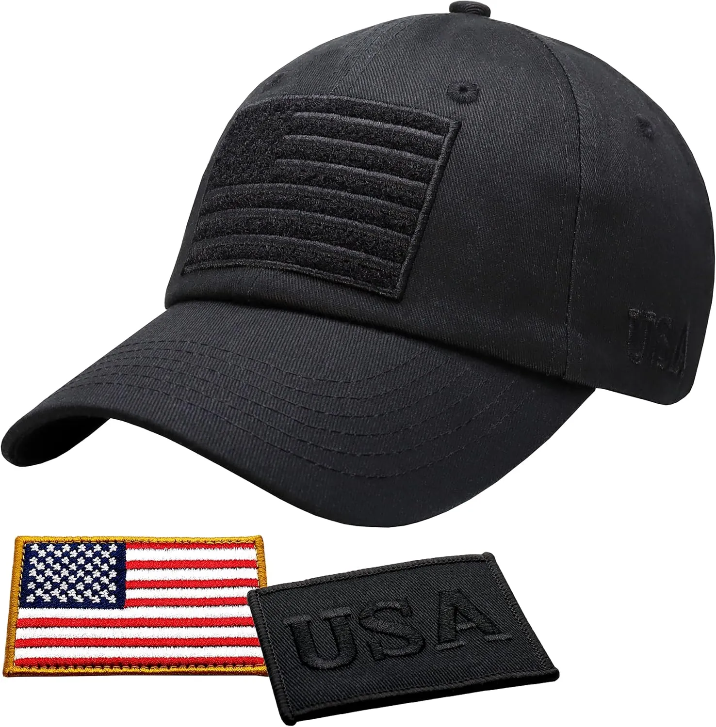 Antourage American Flag Unisex Baseball Hat for Men and Women | USA Flag Mesh Snapback Flat Visor Cap   2 Patriotic Patches
