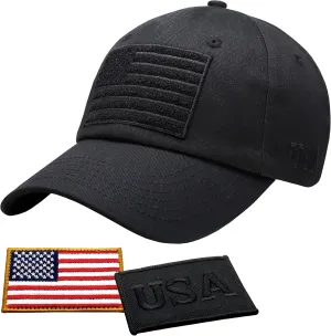 Antourage American Flag Unisex Baseball Hat for Men and Women | USA Flag Mesh Snapback Flat Visor Cap   2 Patriotic Patches
