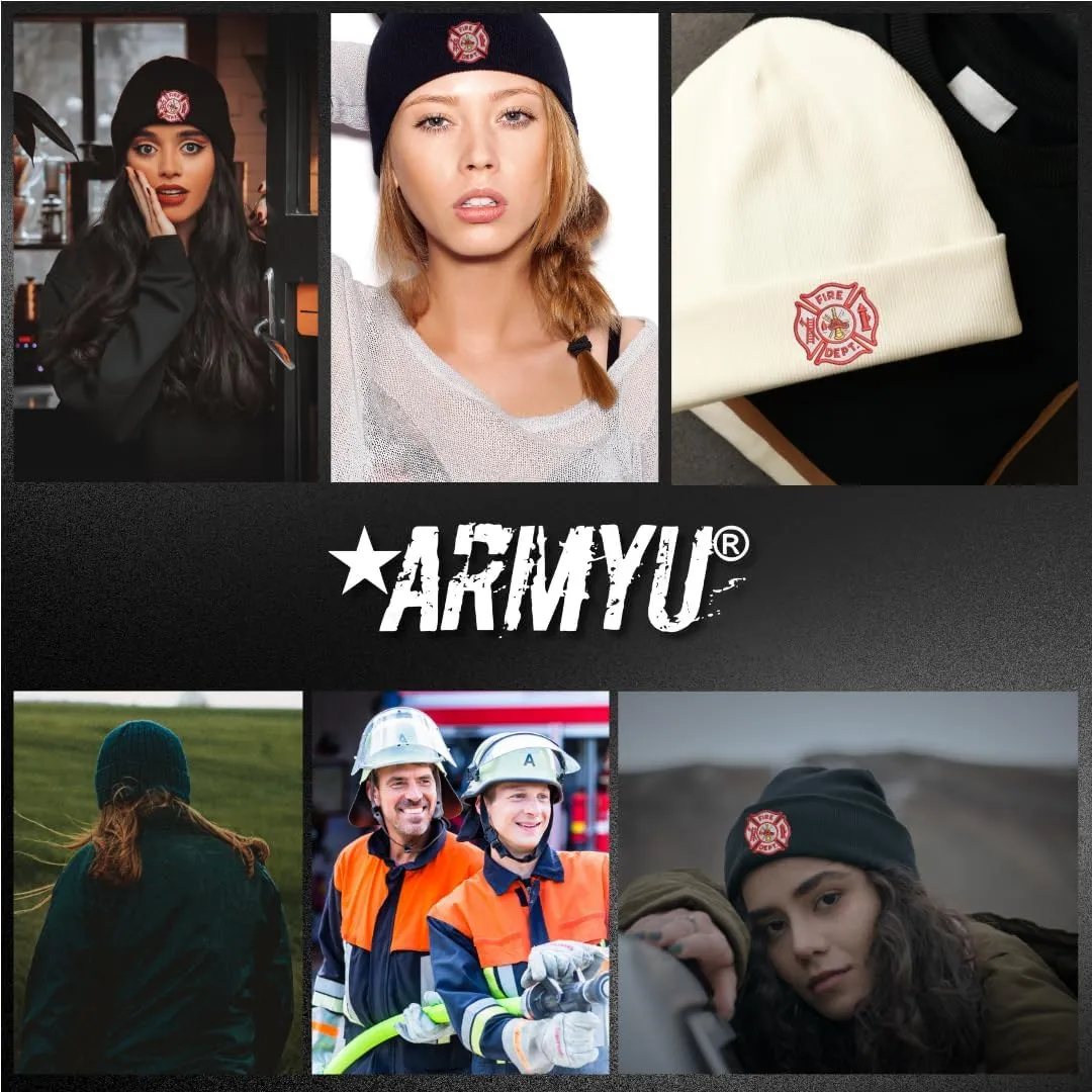 Army Universe Fire Department Beanie Embroidered FIRE DEPT Watch Cap - First Responder Winter Hat