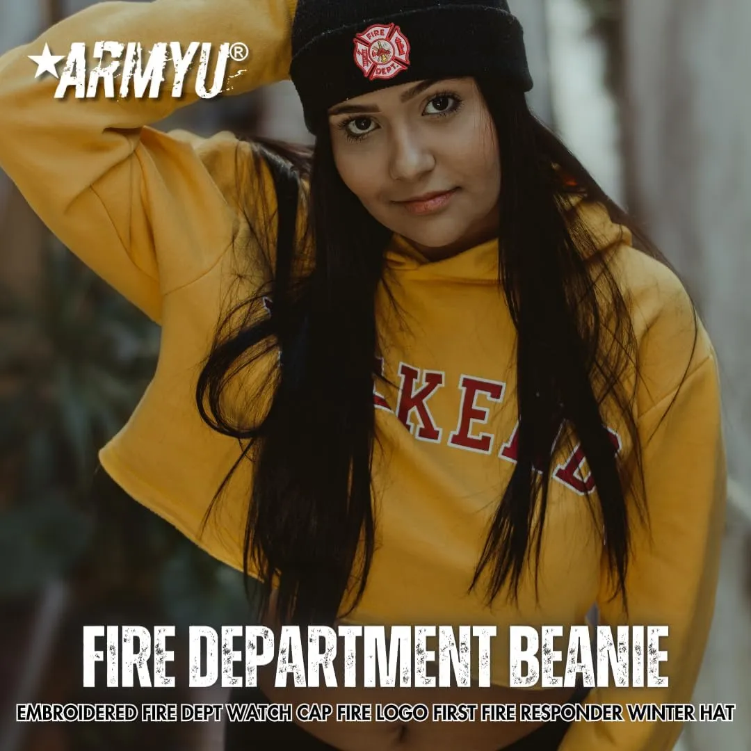 Army Universe Fire Department Beanie Embroidered FIRE DEPT Watch Cap - First Responder Winter Hat
