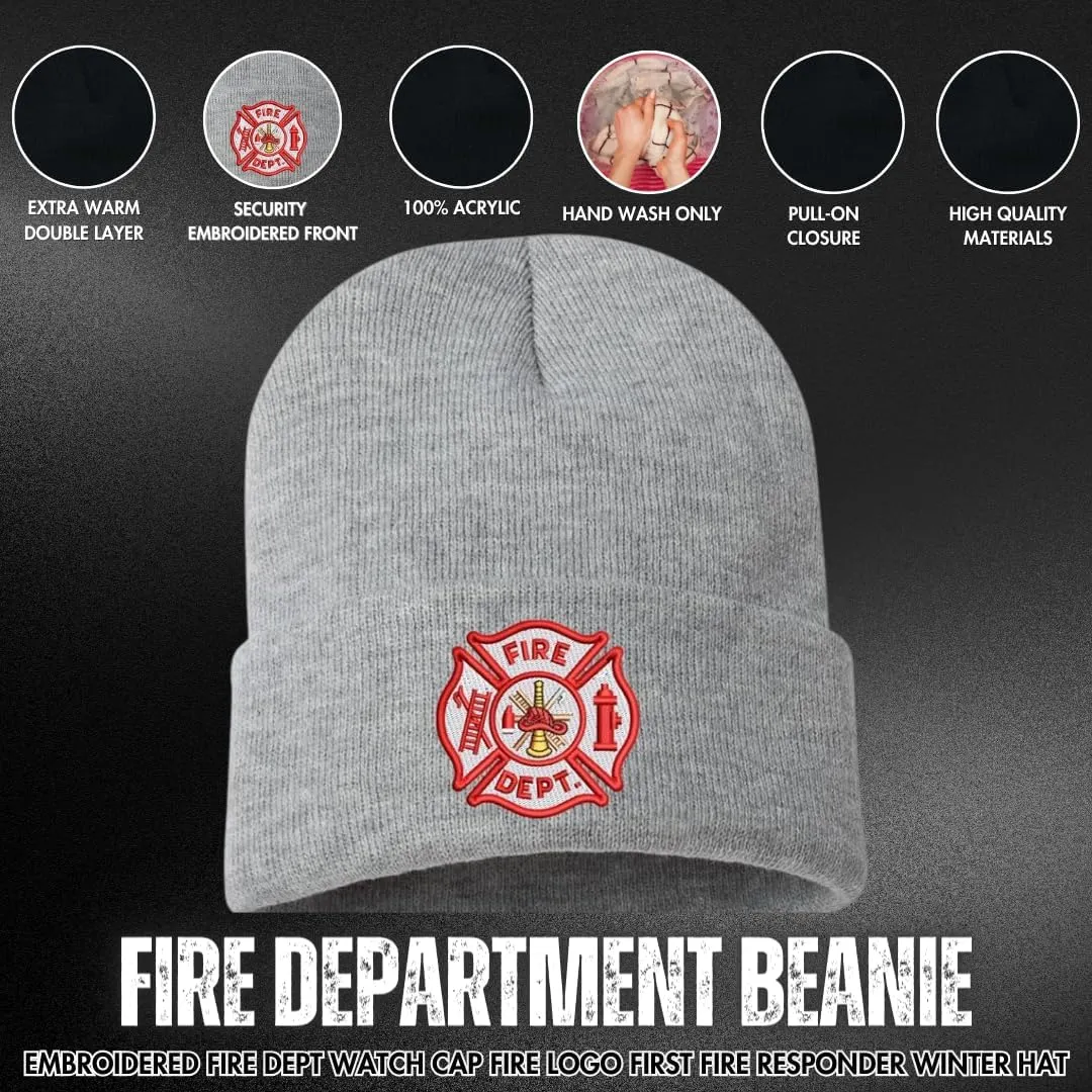 Army Universe Fire Department Beanie Embroidered FIRE DEPT Watch Cap - First Responder Winter Hat