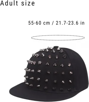 BAIMORE Unisex Baseball Cap Rock Cool Hip Hop Studded Rivet Snapback Flat Cap Hat