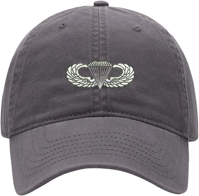 Baseball Caps Men Army Airborne Paratrooper Wings Embroidered Dad Hat Washed Cotton Adjustable Embroidery Caps