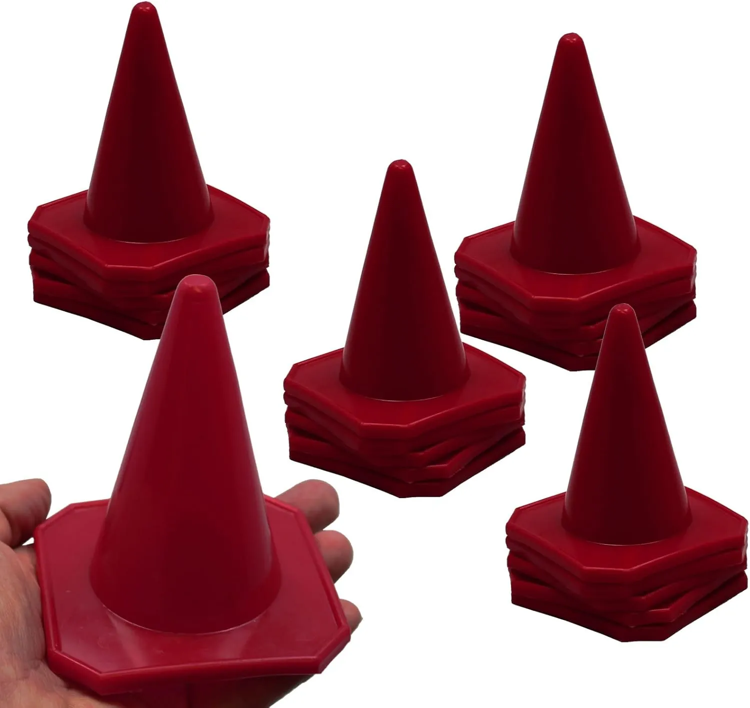Bluedot Trading 4 Red Mini Plastic Traffic Cones | Set of 20 for Agility Training, RC Racing, Outdoor Activities, Sports Drills, Party Games
