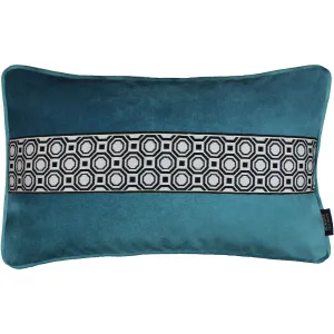 Cancun Striped Blue Teal Velvet Pillow