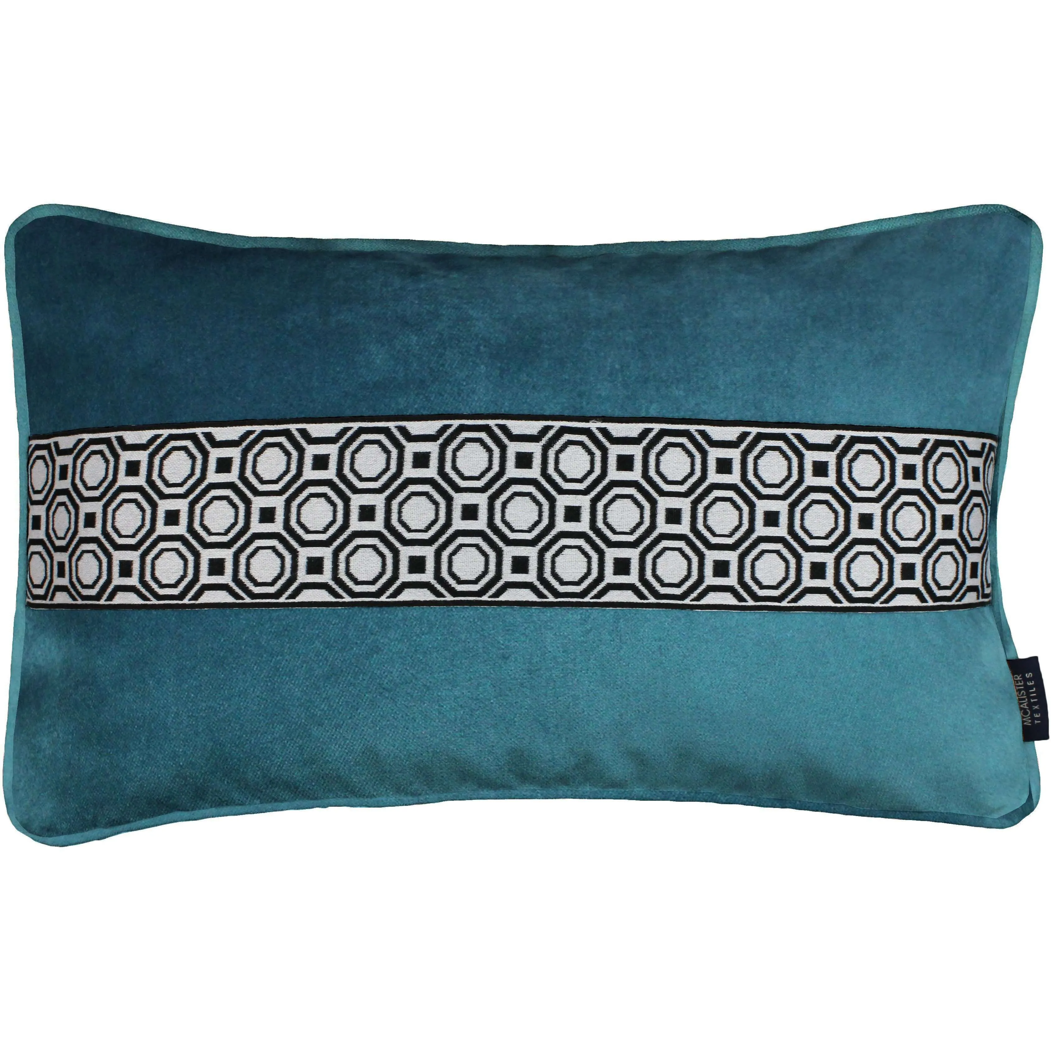 Cancun Striped Blue Teal Velvet Pillow