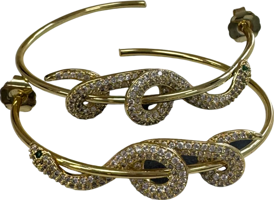 Celeste Starre Yellow Welcome To The Jungle The Medusa 18k-gold-plated & Cubic Zirconia Snake Hoop Earrings