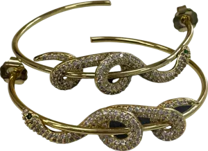 Celeste Starre Yellow Welcome To The Jungle The Medusa 18k-gold-plated & Cubic Zirconia Snake Hoop Earrings