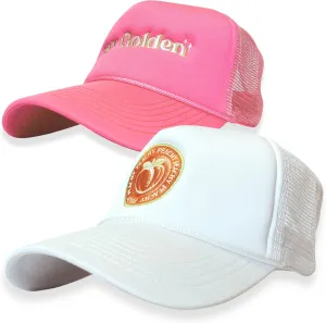 Citrusy Boutique Trucker Hat - 2 Pack | Foam Embroidered Cap | Unisex Men Women Baseball Cap | Mesh Adjustable Snapback