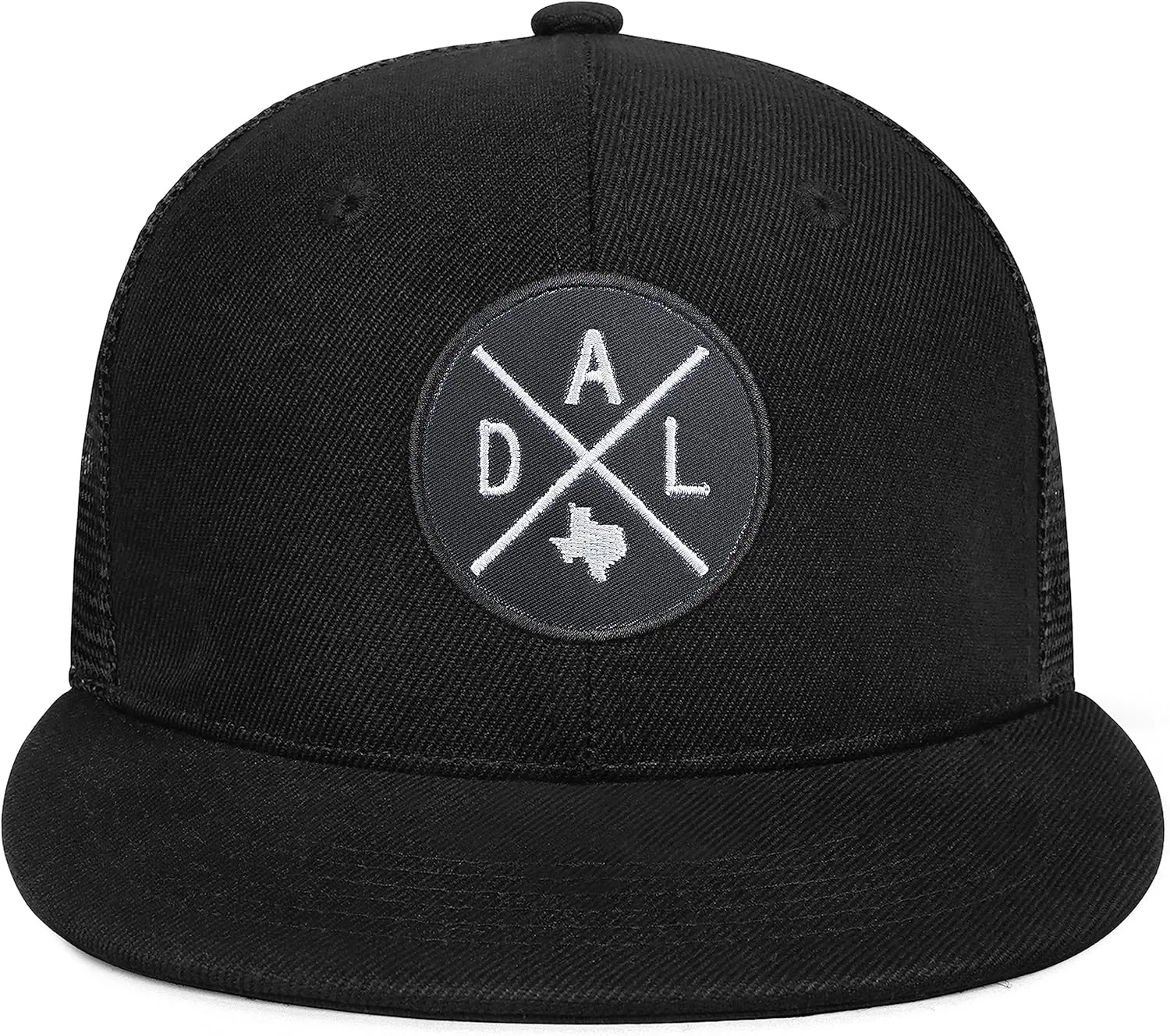 City Flat Brim Snapback Trucker Hat Mesh Hip Hop Flat Bill hat for Men & Women Unite State Adjustable Baseball Cap