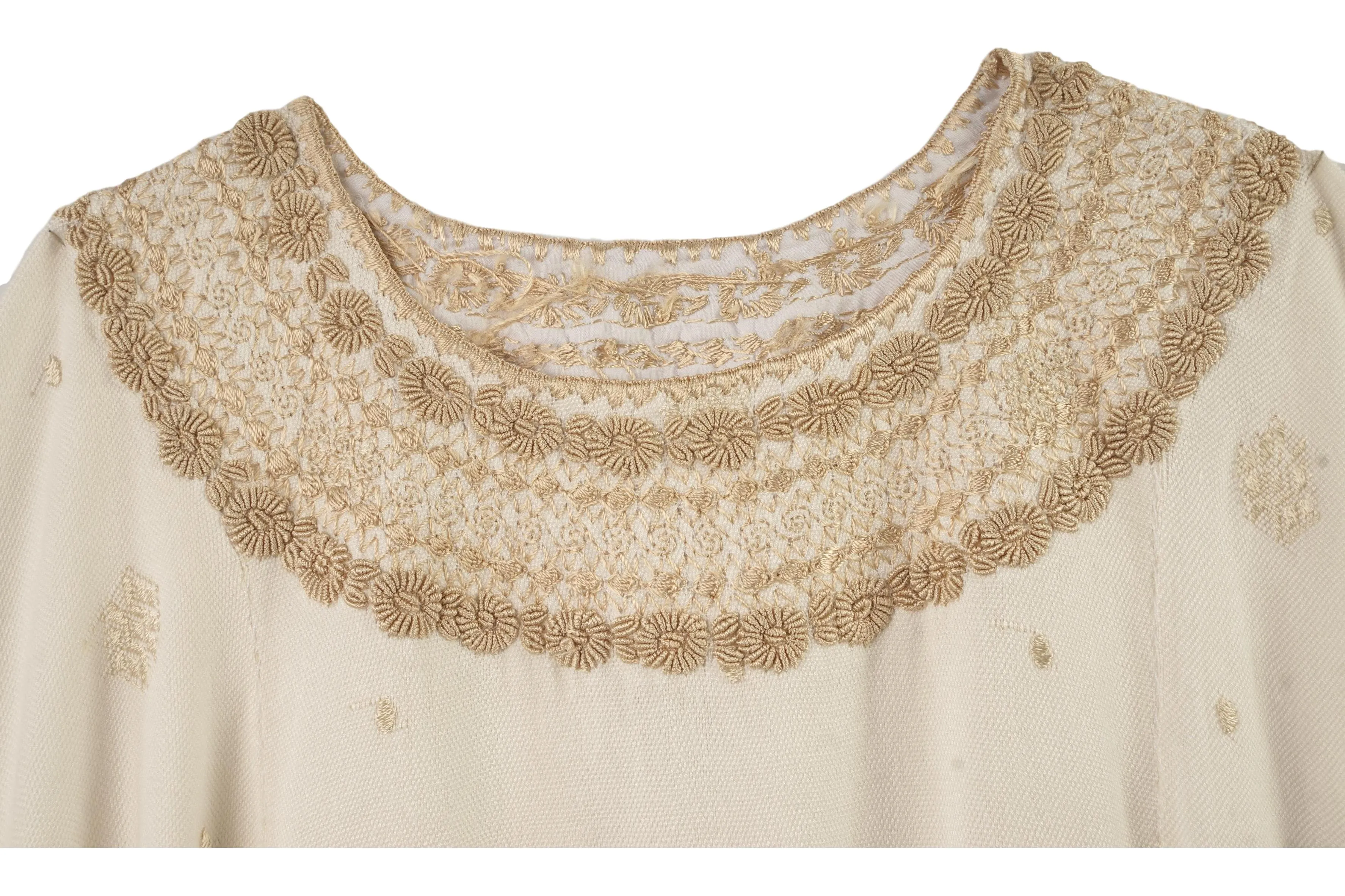 Clara Hand-Embroidered Guatemalan Tunic- Champagne