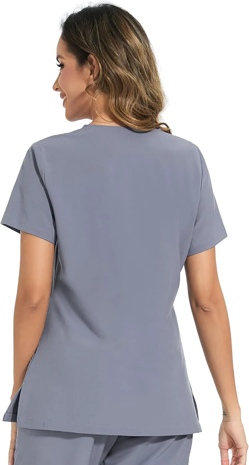 COZYFIT Scrub Tops for Woman - Soft Stretch, V-Neck Top Scrubs with 3 Pockets, Easy Care for Women