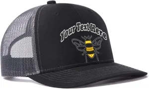 Custom Bee Hat Embroidered 112 Trucker Hat Western Farm Animal Bee for Men Women Add Farm Name Baseball Hat Polyester Snap