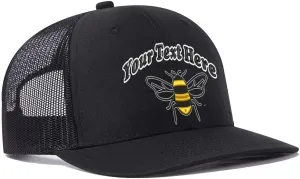 Custom Bee Hat Embroidered 112 Trucker Hat Western Farm Animal Bee for Men Women Add Farm Name Baseball Hat Polyester Snap