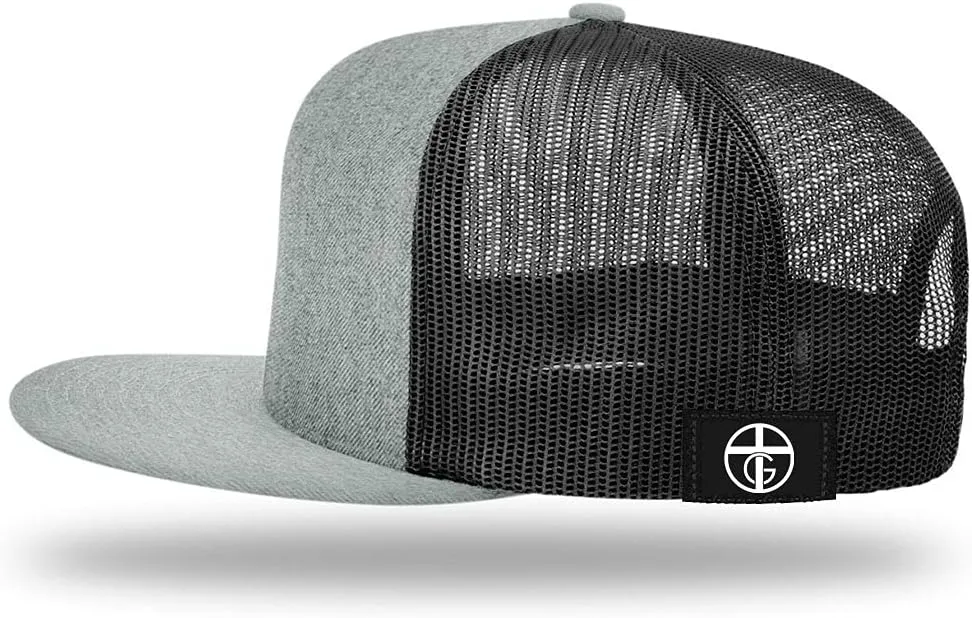 Dad Husband Man of God Cross Christian Trucker Hat - Adjustable Fit Snapback Hat - Breathable Mesh Side for Casual Wear