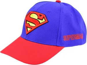 DC Comics Superman Snapback Hat, Embroidered Logo Adult Baseball Cap with Flat Brim, Navy, One Size