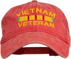 e4Hats.com Vietnam Veteran Embroidered Pigment Dyed Brass Buckle Cap