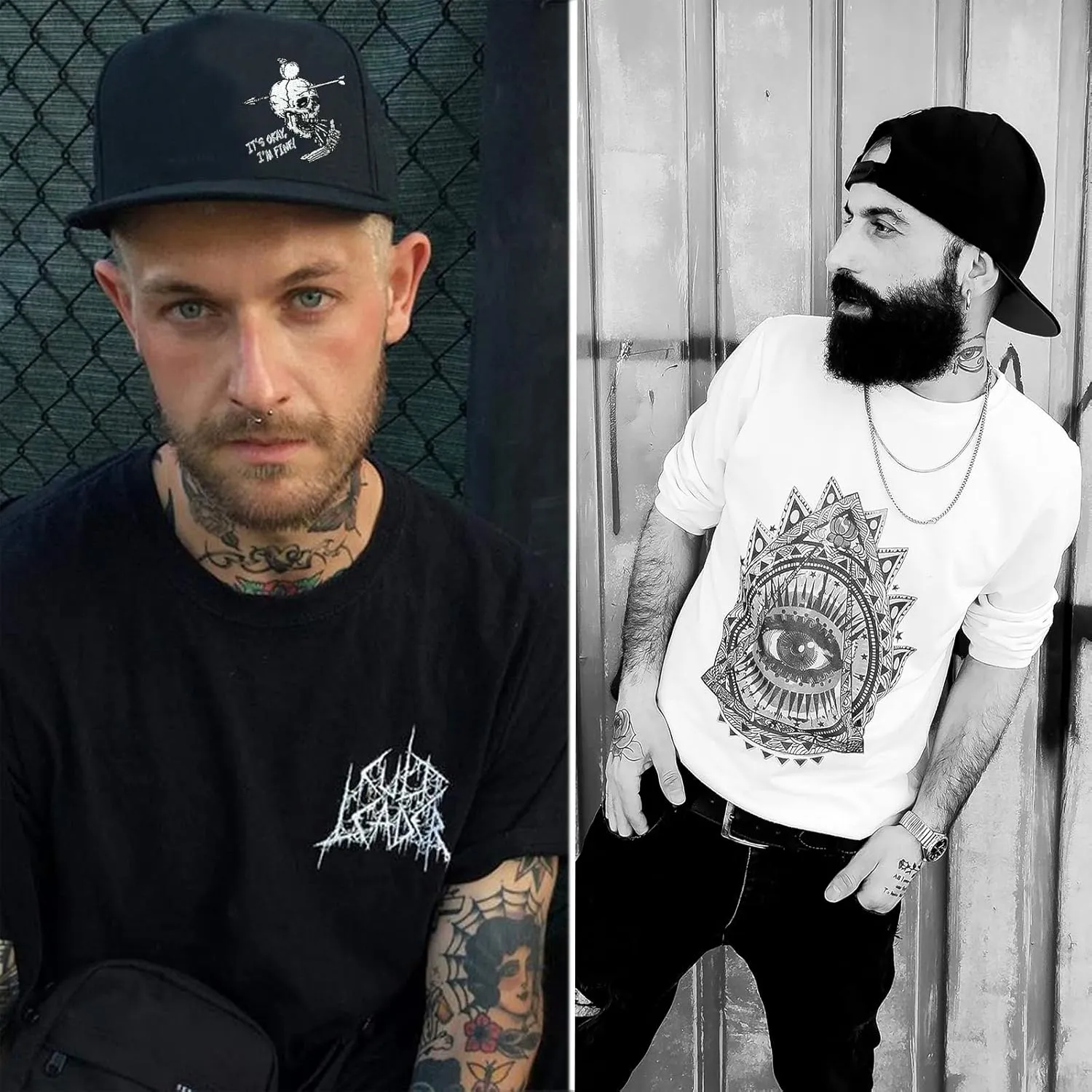 Embroidery Snapback Hats for Men Embroidered Flat Bill Brim Hats for Men