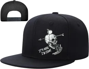 Embroidery Snapback Hats for Men Embroidered Flat Bill Brim Hats for Men