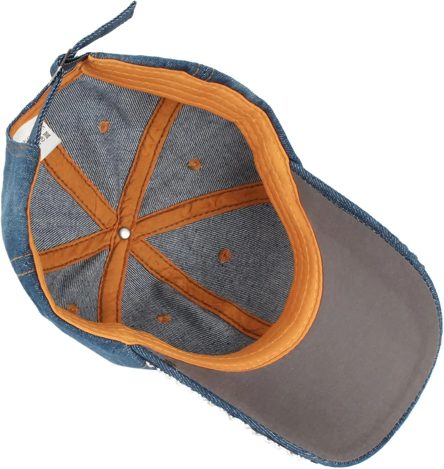 Hoce Fashion Rhinestone Denim Baseball Cap Studded Bling Hat for Women