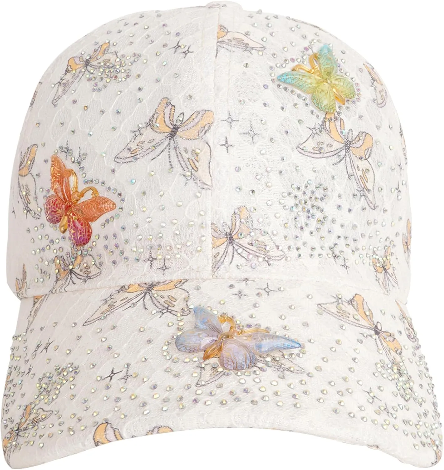 Hoce Fashion Rhinestone Denim Baseball Cap Studded Bling Hat for Women