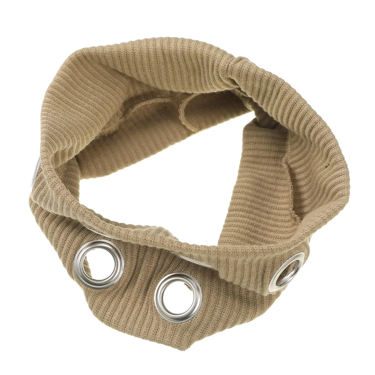 Hollow Eyelet Elastic Headband,Studded Headband Punk Style Rivet,Eyelets Elastic Stretchy Casual Hair Accessory (Khaki, Adjustable)