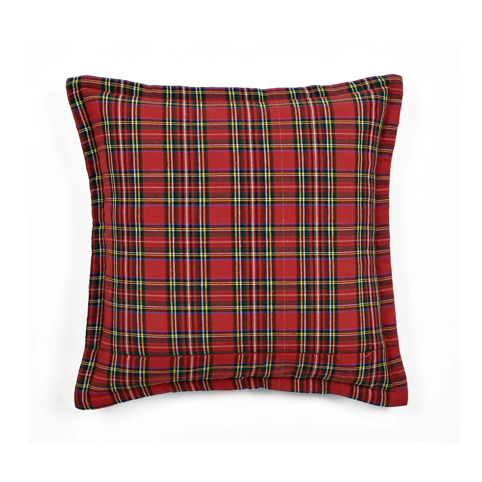 Home Family Blessing Plaid Embroidery Script Decorative Throw Pillow Cover
