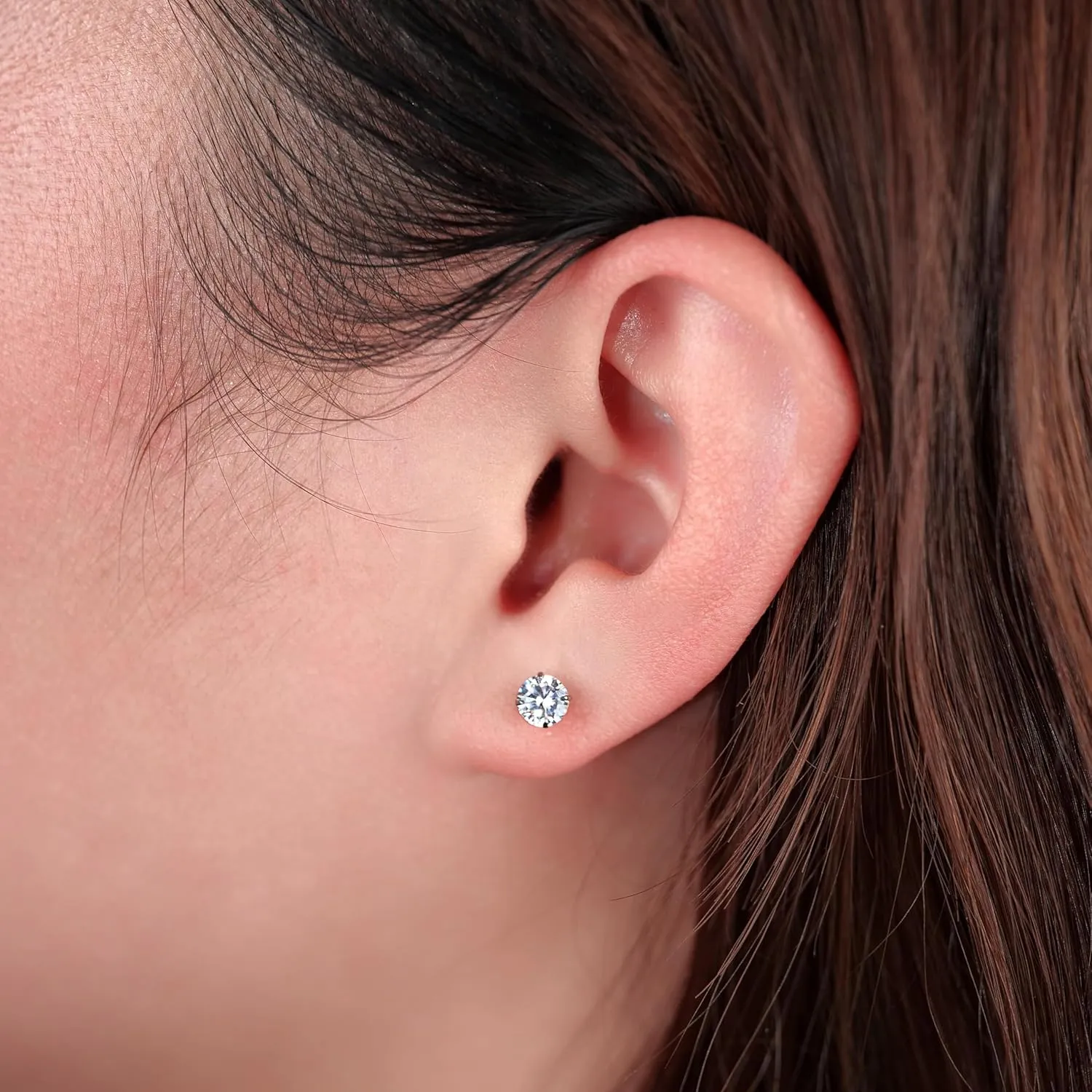 Limerencia Hypoallergenic G23 Implant Grade Titanium Screw Back Earrings Tragus 20G Helix F136 Piercing Post for Sensitive Ears Simulated Diamond Cartilage