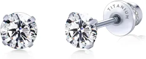 Limerencia Hypoallergenic G23 Implant Grade Titanium Screw Back Earrings Tragus 20G Helix F136 Piercing Post for Sensitive Ears Simulated Diamond Cartilage