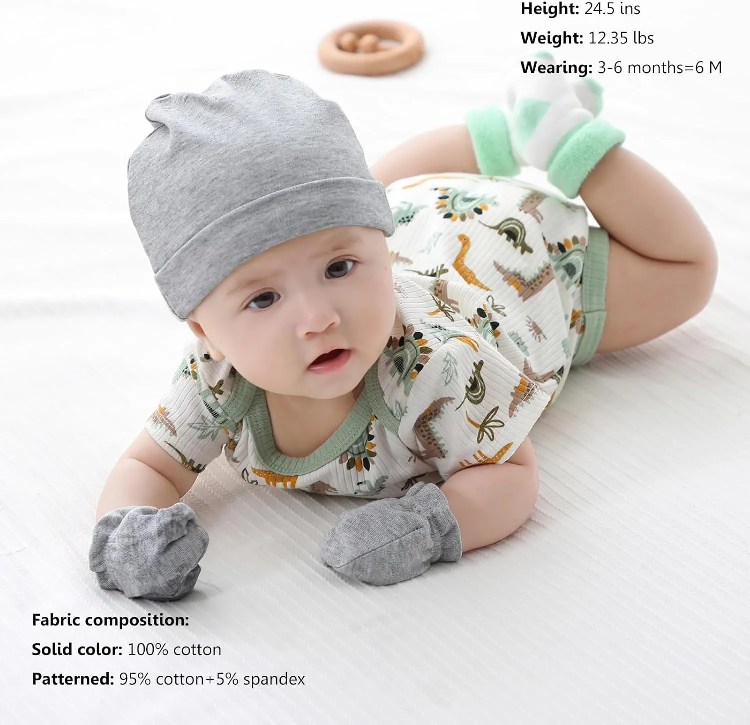 MAMIMAKA Newborn Baby Short Sleeve Bodysuit Cotton One-Piece Baby Clothes 5-Pack, 0-12 Months