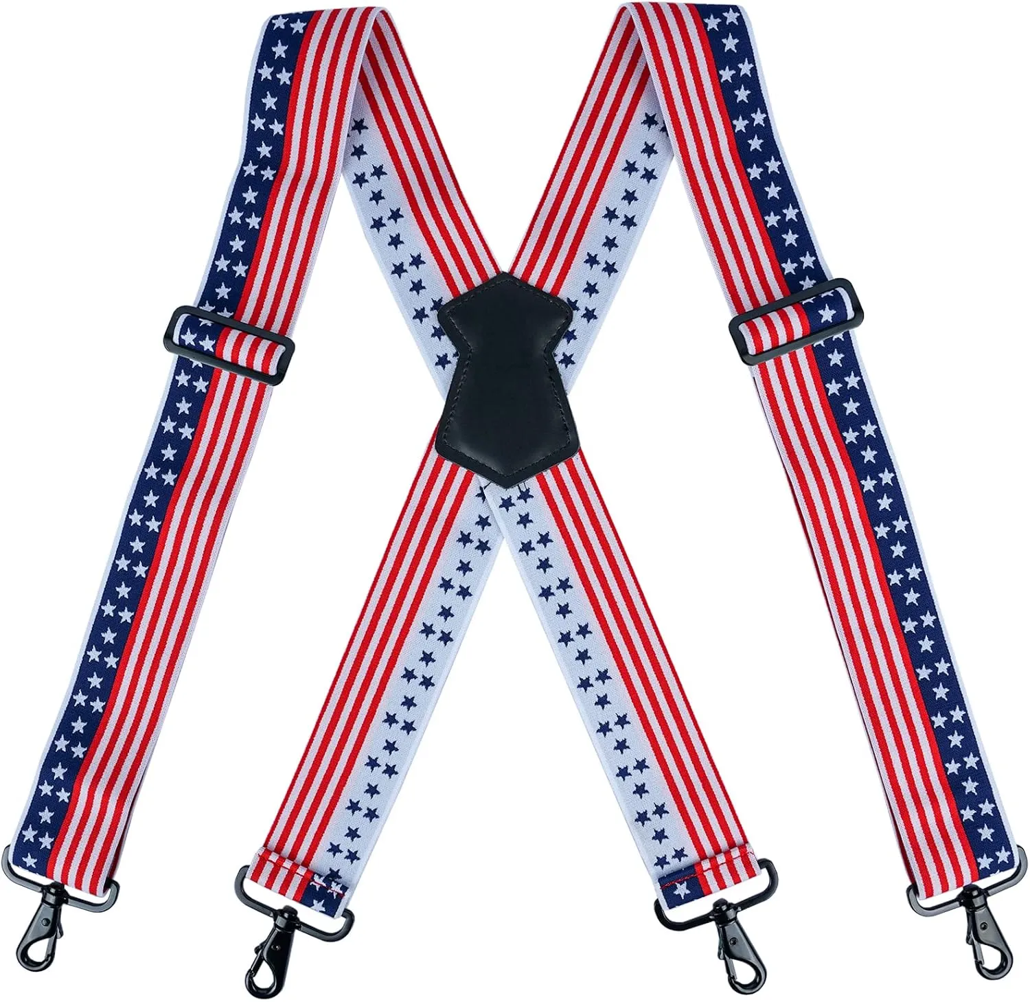 MELOTOUGH Men's Suspender 1.5/2 Inch Wide Suspenders Full Elastic X Back Suspender with Snap Hooks
