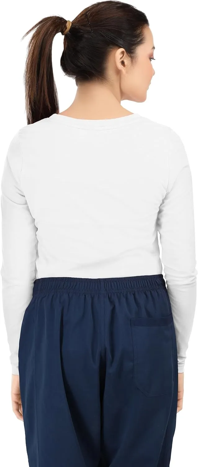 NY Threads Womens Under Scrub Slim Fit Long Sleeve T-Shirt Underscrub Comfort Tee