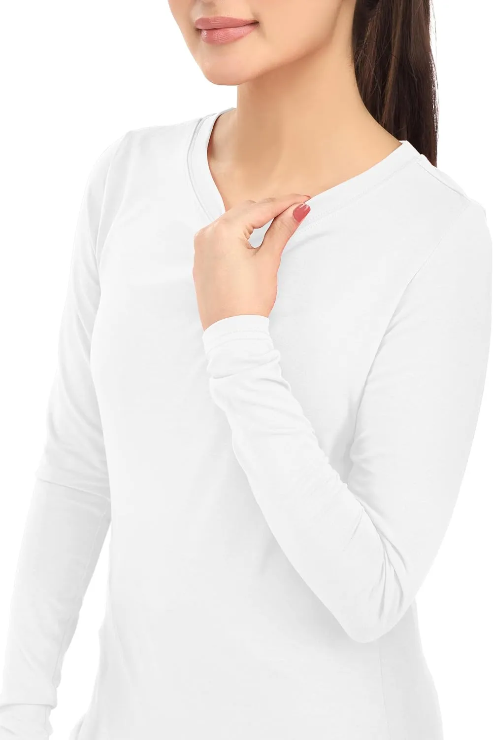 NY Threads Womens Under Scrub Slim Fit Long Sleeve T-Shirt Underscrub Comfort Tee