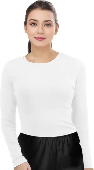 NY Threads Womens Under Scrub Slim Fit Long Sleeve T-Shirt Underscrub Comfort Tee