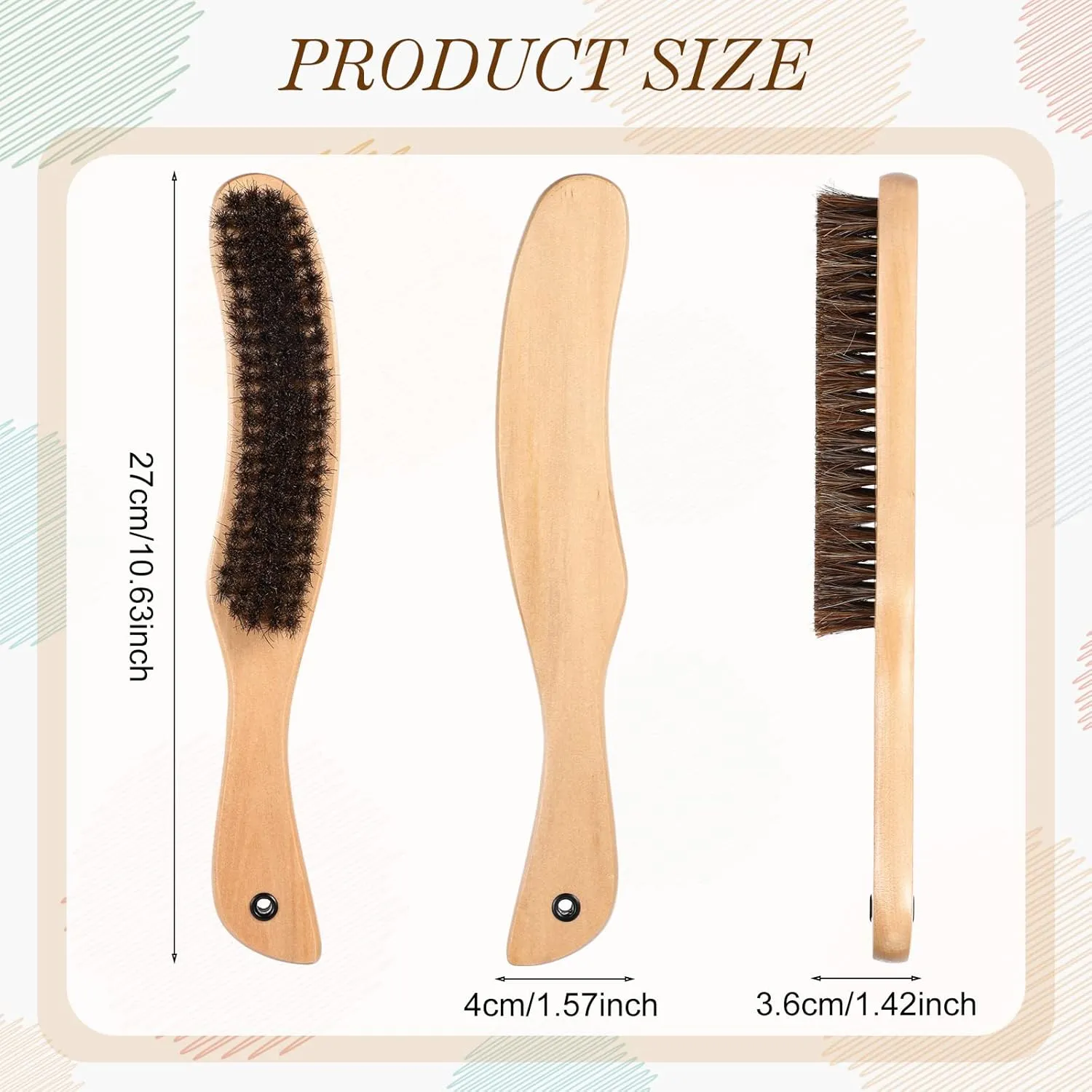 Patelai 2 Pieces Felt Brushes Felt Hat Cleaner Cowboy Hat Brush Cleaning Kit Brush and Cleaning Sponge Set Horse Hair Wood Clean Sponge Polish Brushes for Cowboy(Wooden Color)