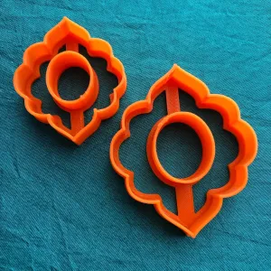 Ruffled Kiss donut Center Hole cut-out frame polymer clay cutter set jewelry earrings pendant small sharp clay cutters