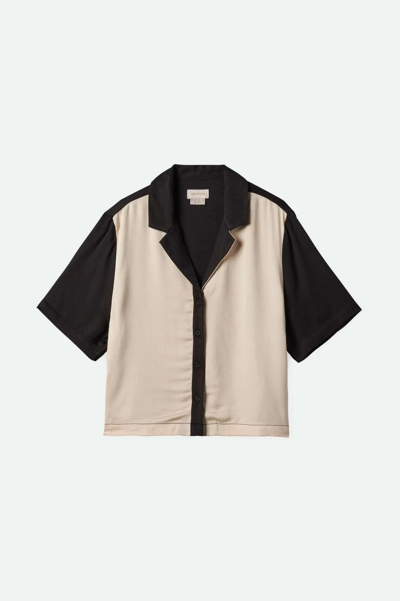 Silky S/S Bowling Shirt - Washed Black/Whitecap