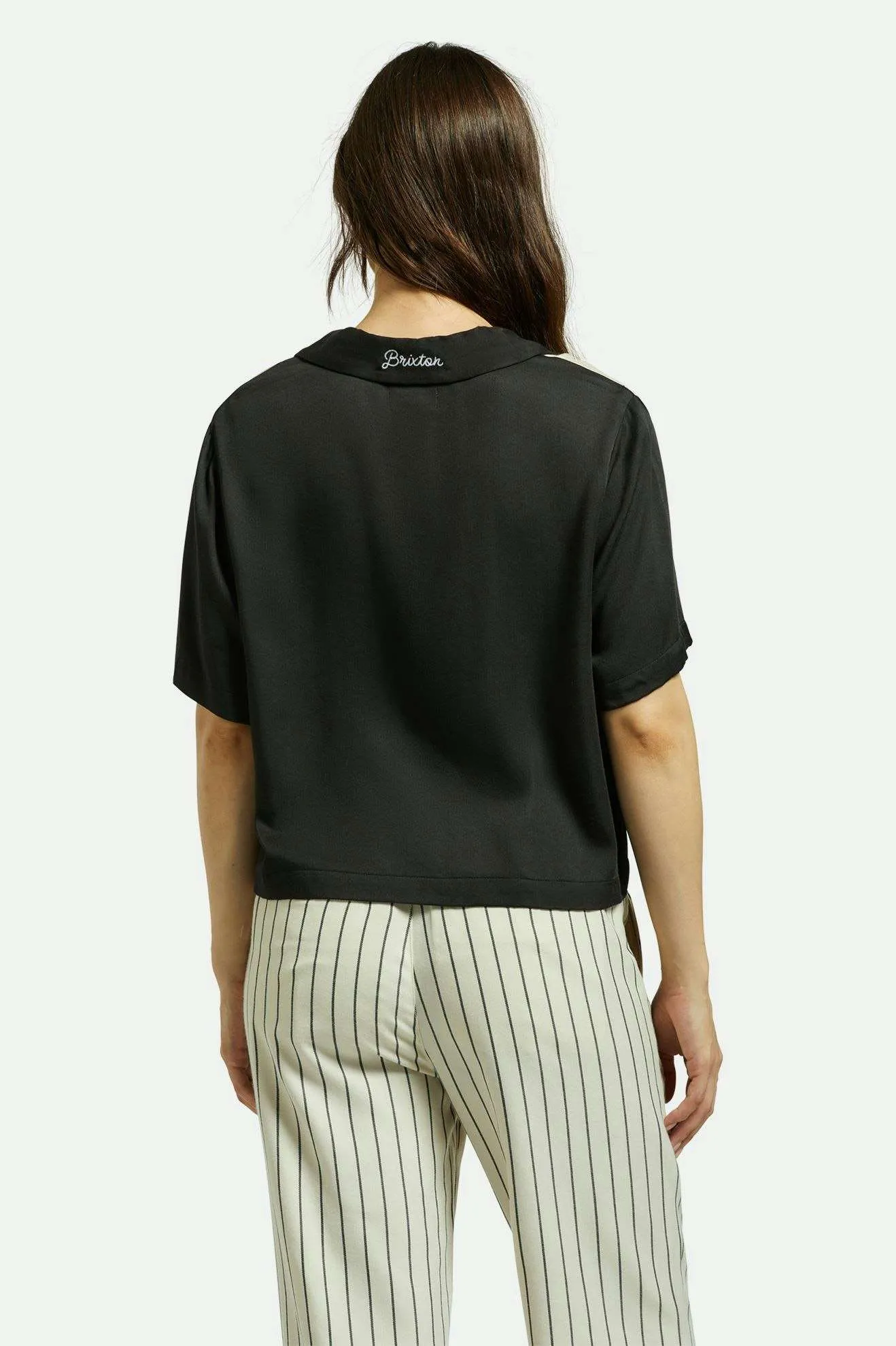 Silky S/S Bowling Shirt - Washed Black/Whitecap