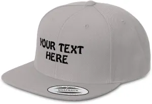 Snapback Hats for Men & Women Custom Personalized Text Flat Bill Baseball Cap