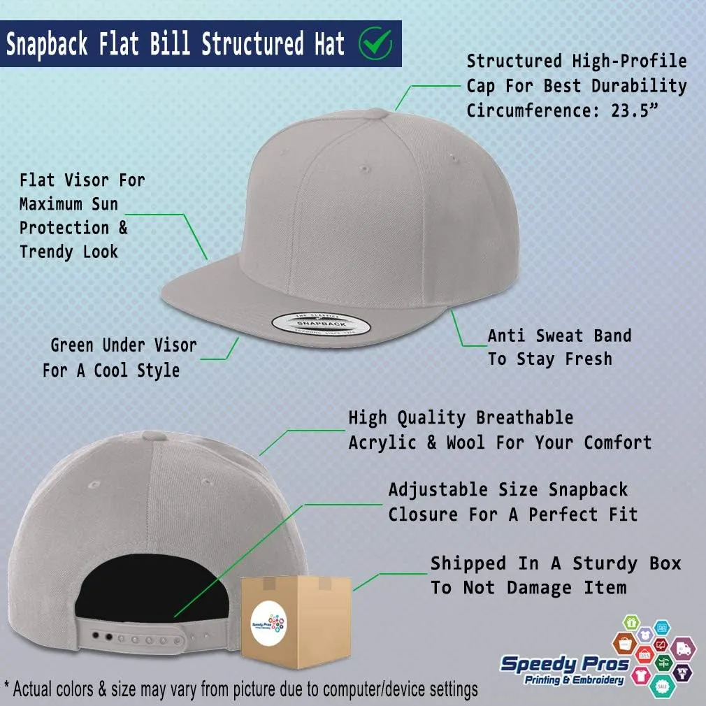 Snapback Hats for Men & Women Custom Personalized Text Flat Bill Baseball Cap