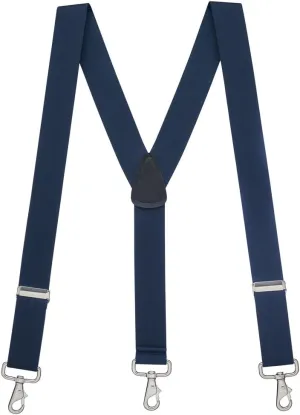 Solid Suspenders -1.5-Inch Wide Elastic - Y-Back - Trigger Snaps - Many Colors & 4 Sizes Including Big & Tall