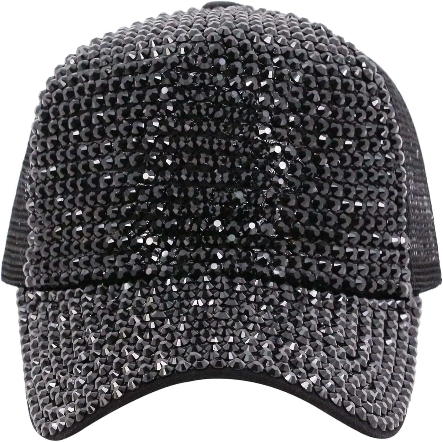 Surkat Studded Rhinestone Baseball Cap Bun Ponytail Adjustable Hat Sparkle Bling Denim Sun Hat