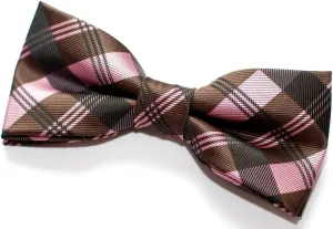Tartan Plaid Patterns Woven Microfiber Pre-tied Bow Tie (4.5")