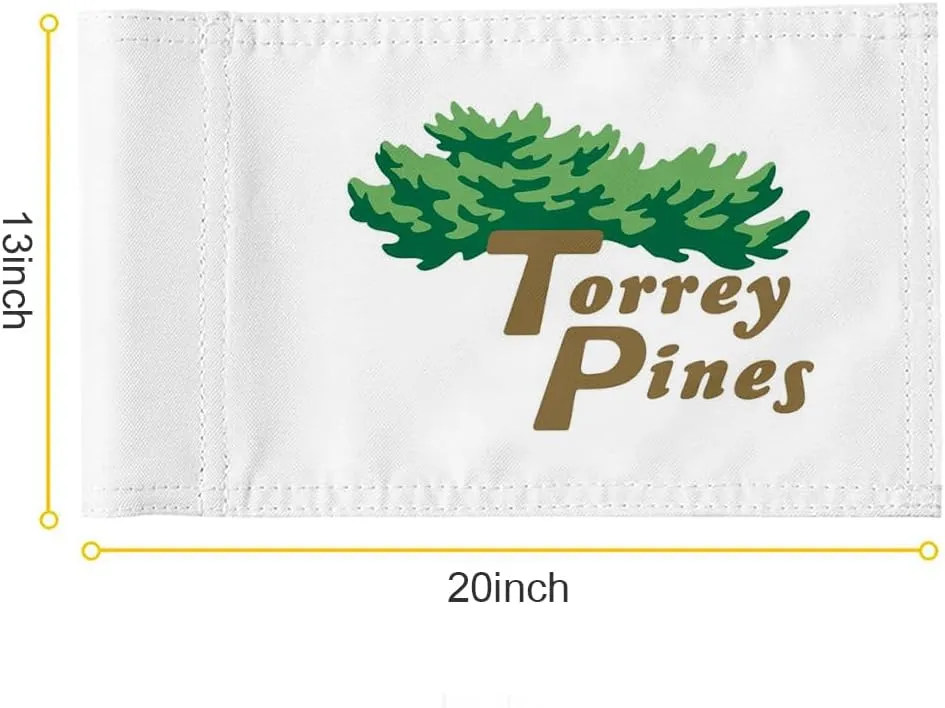 Torrey Pines Golf Pin PGA Flag Practic Putting Green Golf Flag For Backyard Garden Double-Sewn 600D Nylon Miniature Pin Flag (20"X13")