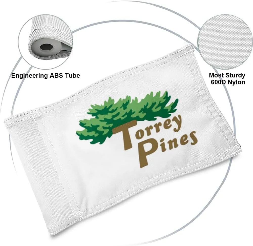 Torrey Pines Golf Pin PGA Flag Practic Putting Green Golf Flag For Backyard Garden Double-Sewn 600D Nylon Miniature Pin Flag (20"X13")