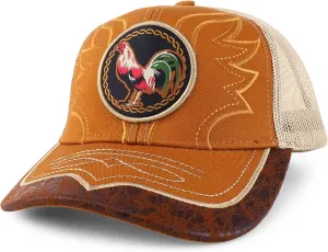 Trendy Apparel Shop Rooster Embroidered Trucker Mesh Baseball Cap