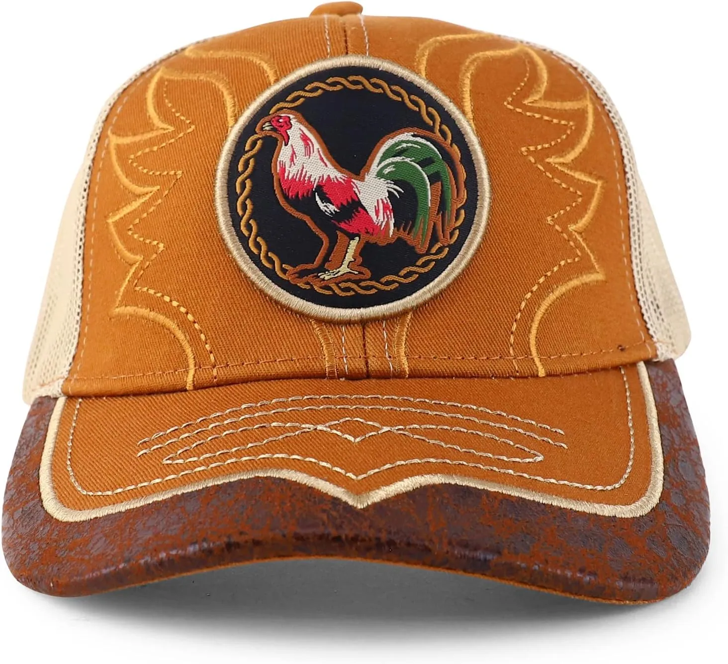Trendy Apparel Shop Rooster Embroidered Trucker Mesh Baseball Cap
