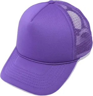 Trucker Hat Mesh Cap Solid Colors Lightweight with Adjustable Strap Small Braid