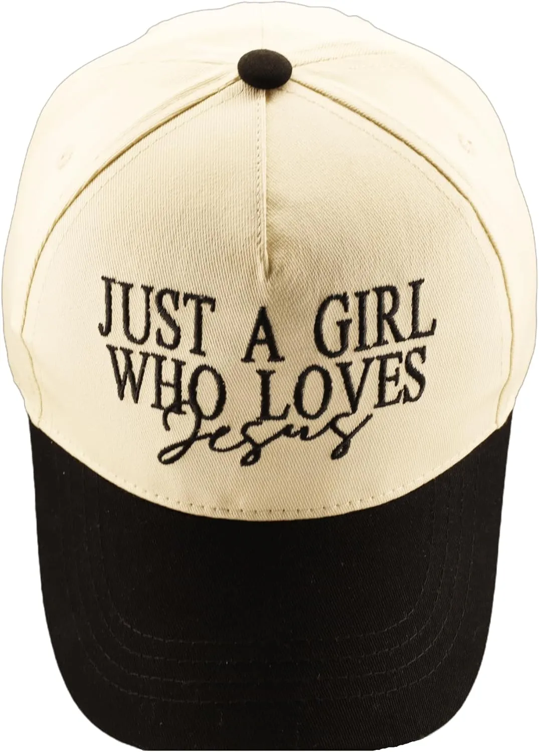 Two Tone Embroidered Lettering Baseball Cap